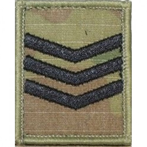 Black On MTP Sergeant Velcro Patch | Rank | Frontline Military